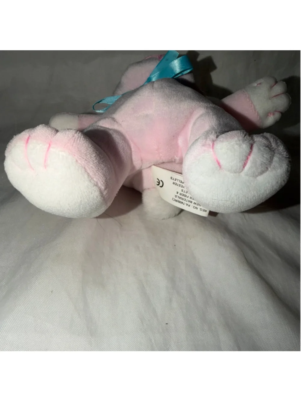 Vintage 1997 Enesco Precious Moments Pink Bunny Rabbit Bean Bag Stuffed Animal